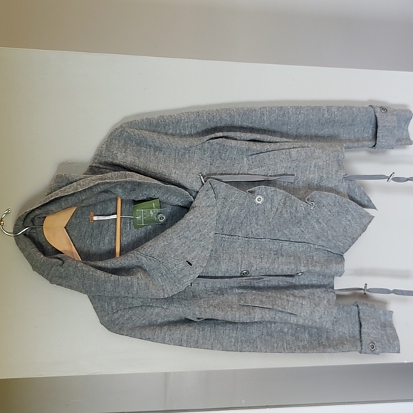 Free People Sweaters - ❤️HP❤ Free People 100% Hooded Gray heather cinch front sweater cardigan NWT!
